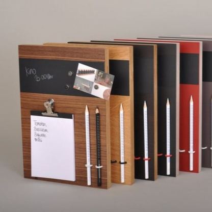 Tableau d'affichage en bois mini chêne – petit tableau d'affichage cadeau bureau, cuisine, entrée, couloir – également en noyer et chêne fumé organisateur mural