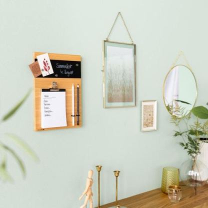 Tableau d'affichage en bois mini chêne – petit tableau d'affichage cadeau bureau, cuisine, entrée, couloir – également en noyer et chêne fumé organisateur mural