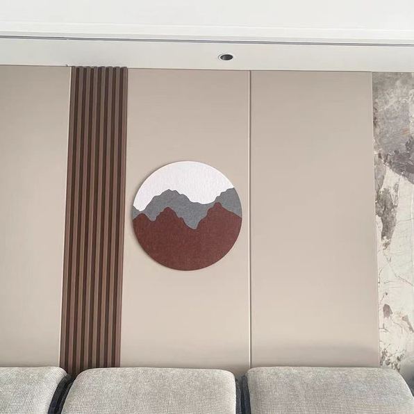 Tableau de messages rond liège insonorisant feutrine décorative