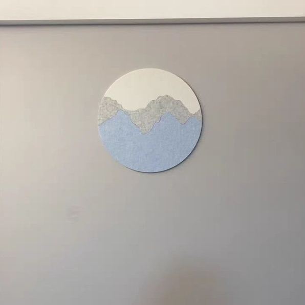 Tableau de messages rond liège insonorisant feutrine décorative