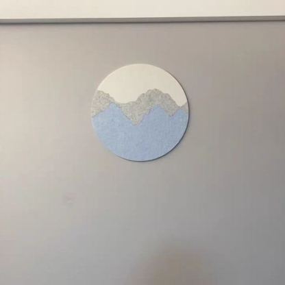 Tableau de messages rond liège insonorisant feutrine décorative