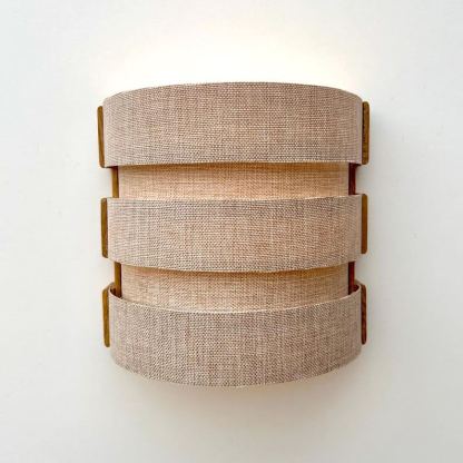 Applique murale en bois de style bohème, abat-jour en toile de jute