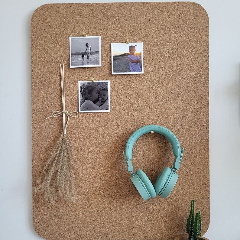 Tableau de messages mural liège naturel cuisine planification