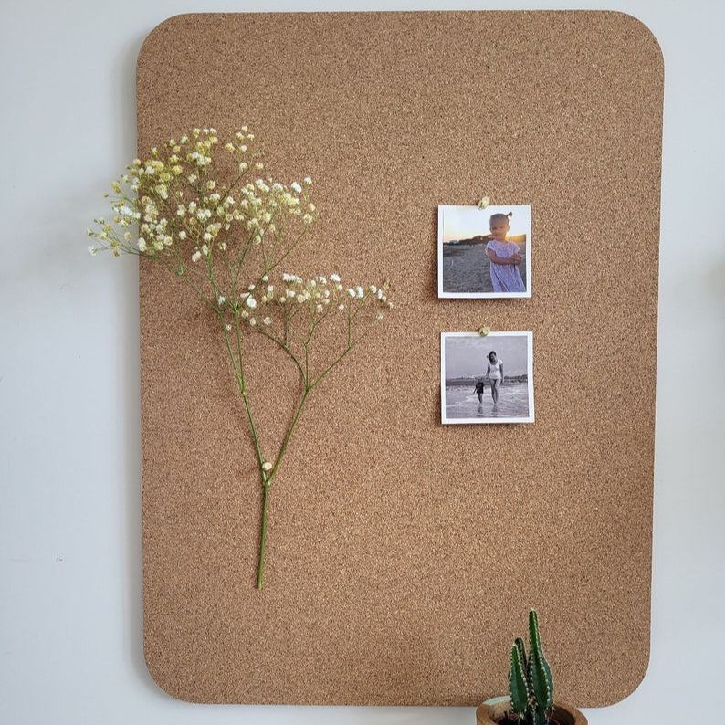 Tableau de messages mural liège naturel cuisine planification