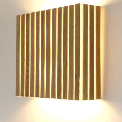 Applique murale en baguette de chêne, style minimaliste élégant