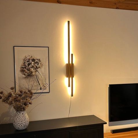 Applique murale LED en chêne, style minimaliste moderne