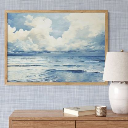 Papier peint texture lin bleu