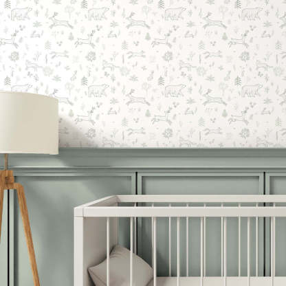 Papier peint Animaux de la forêt verte