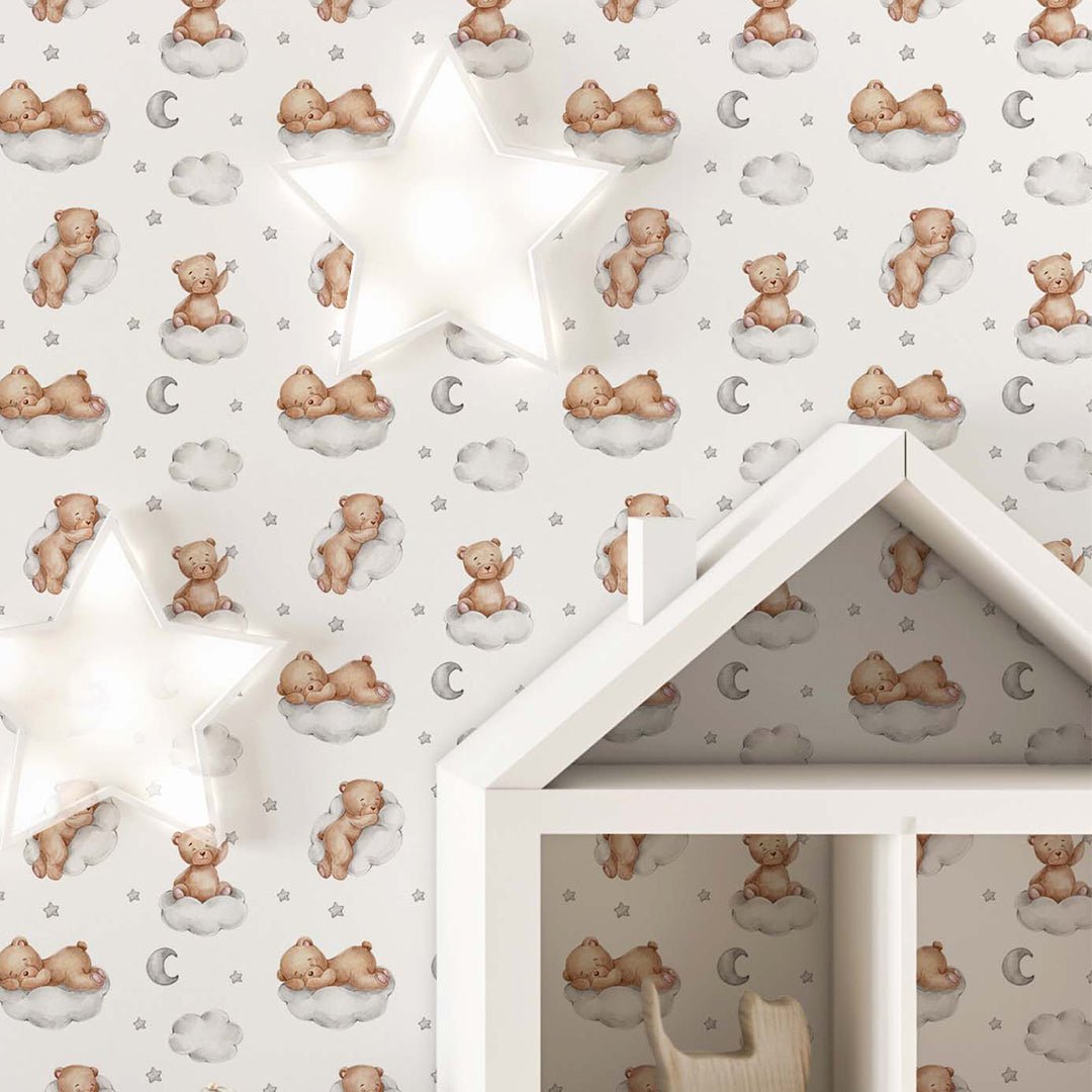 Papier peint Nuages gris et ours