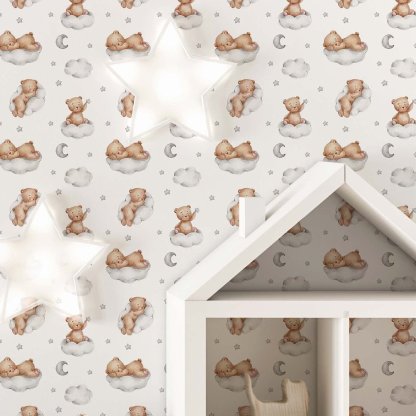 Papier peint Nuages gris et ours