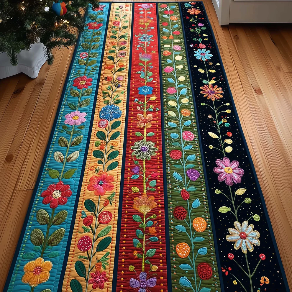 Flowers Dream Quilted Runner Rug   | Flowers