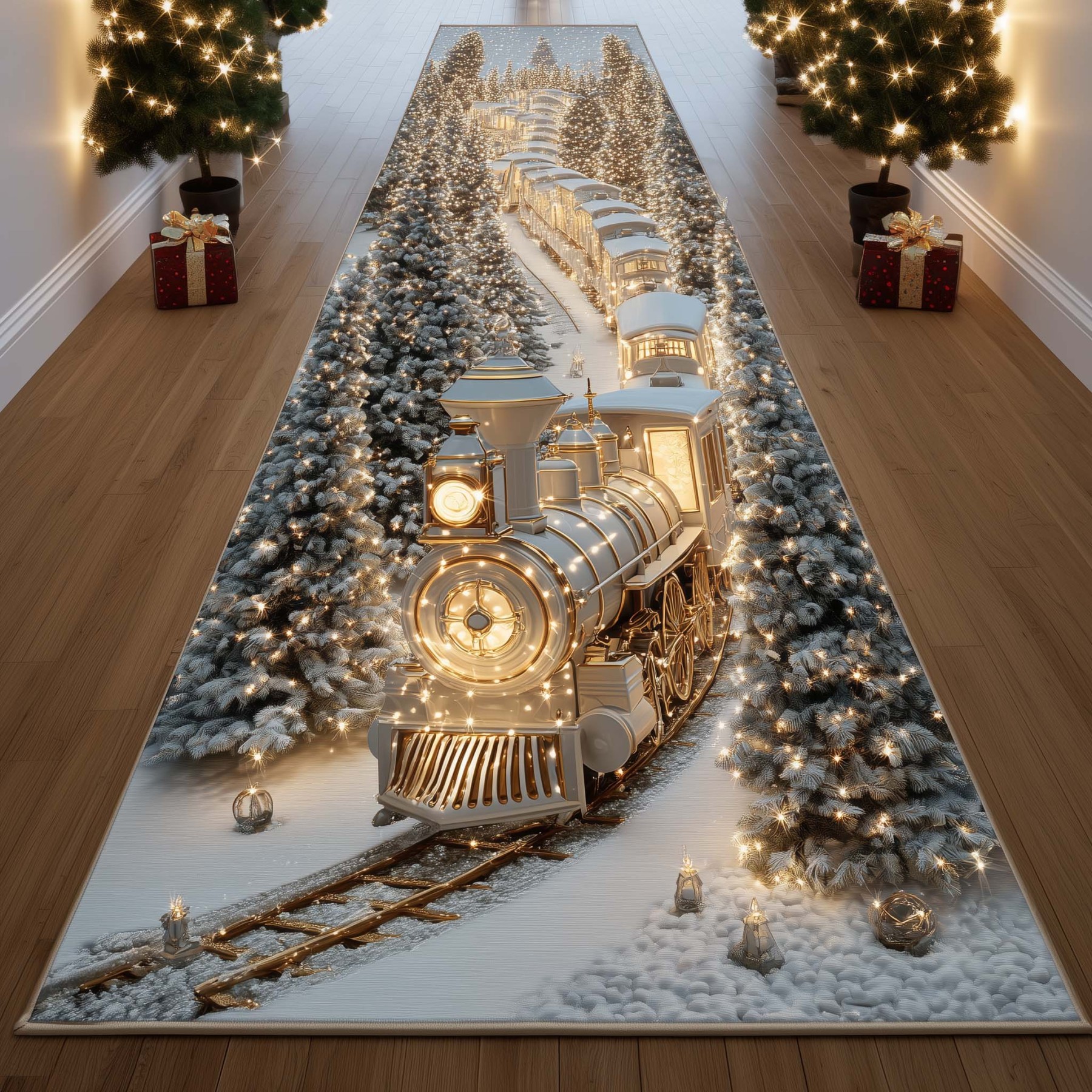 Yuletide Express Quilted Runner Rug