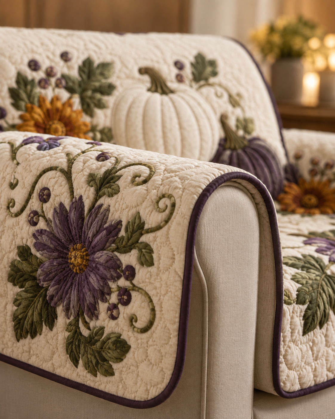 Floral quilt detail