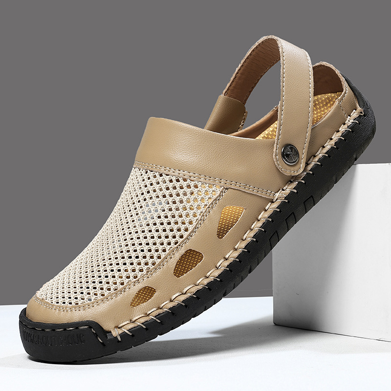 🔥Last Day 60% OFF🔥Men's Premium Leather Closed-Toe Sandals - Non-Slip Outdoor Summer Shoes