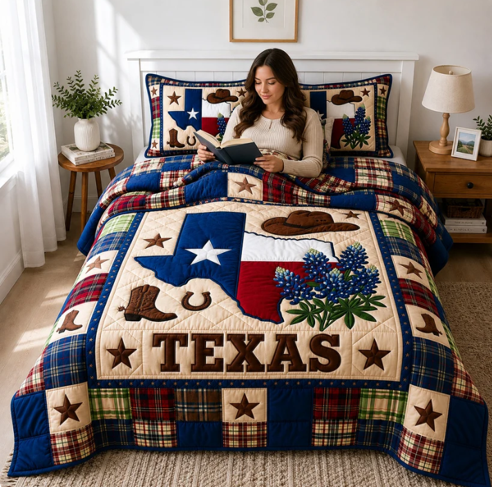 Texas Pride 3-Piece Quilted Bedding Set
