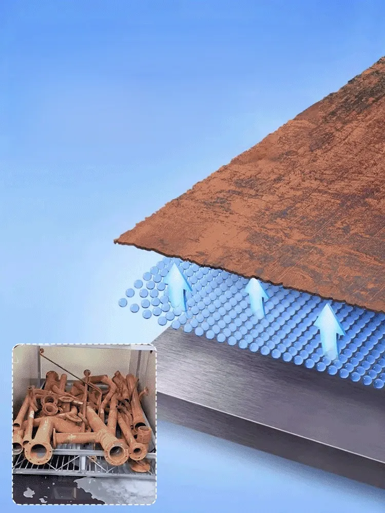 The ultra-strong steel rust remover and protector not only removes rust but also eliminates stains, restoring the metal's shine and brightness!