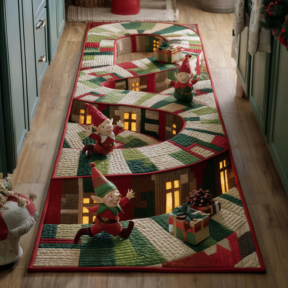 Elf Workshop Quilted Runner Rug 2  | Elf