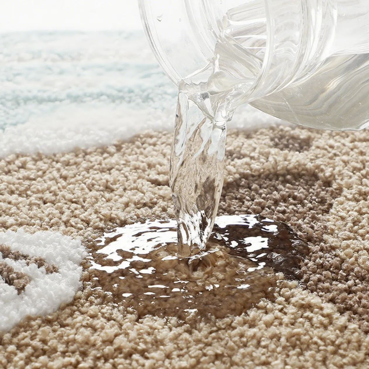 🔥 Last Day 45% OFF – Coastal Sandy Beach Faux Cashmere Flocked Rug – 3D Ocean Footprint Non-Slip Bath Mat