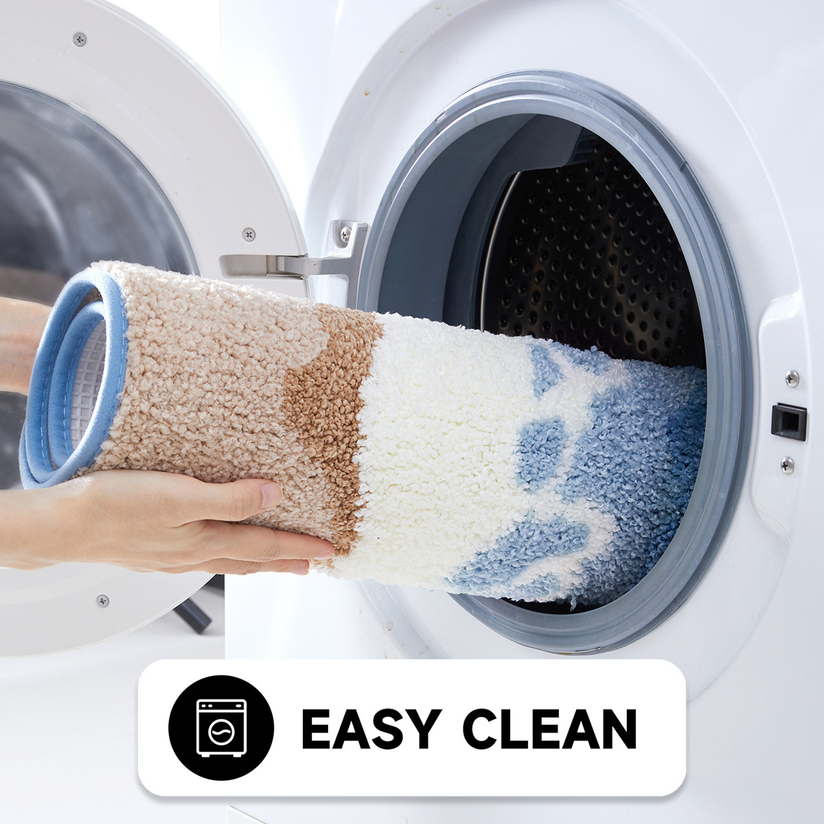 🔥 Last Day 45% OFF - Rolling Waves Faux Cashmere Non-Slip Bath Rug