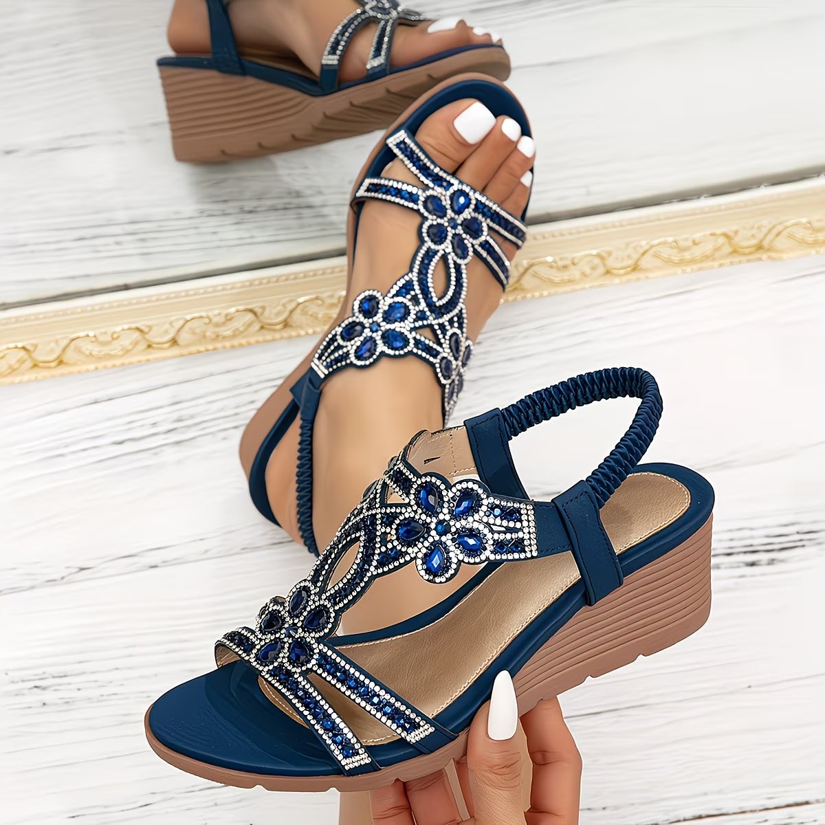 🔥Last Day Promotion 50% OFF - Women's New Summer Rhinestone Open Toe Orthopaedic Sandals