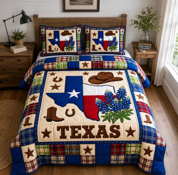 Texas Pride 3-Piece Quilted Bedding Set