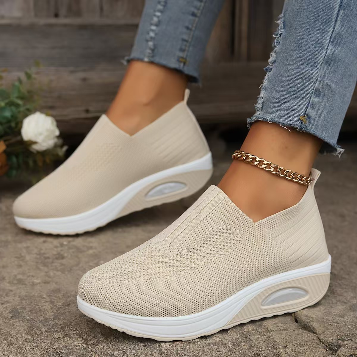 Slip-On Air Cushion Sneakers – Arch Support Comfort for All-Day Wear