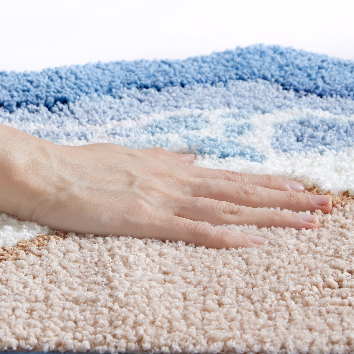🔥 Last Day 45% OFF - Rolling Waves Faux Cashmere Non-Slip Bath Rug