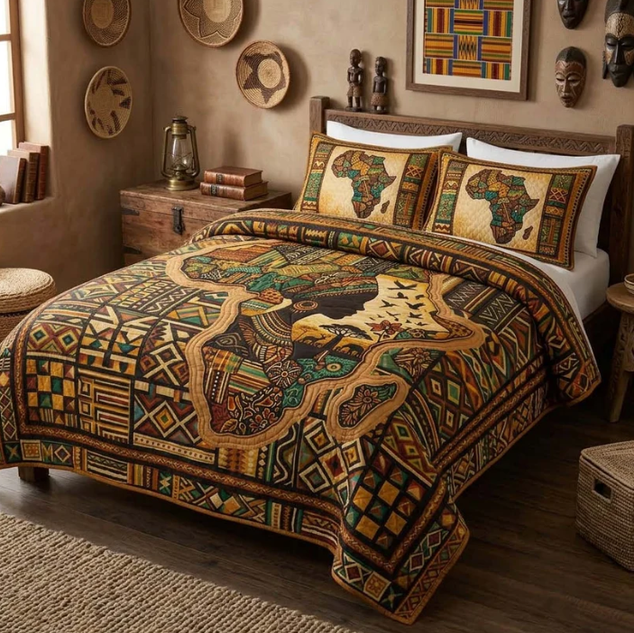African Heritage 3-Piece Quilted Bedding Set