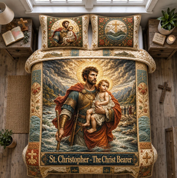 St. Christopher 3-Piece Quilted Bedding Set