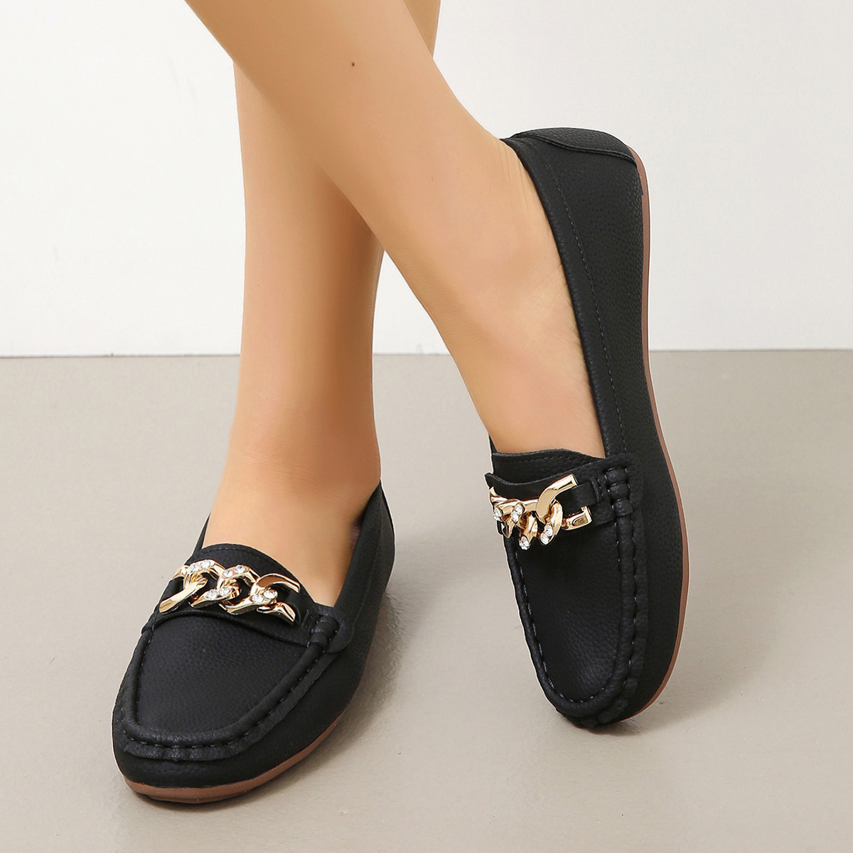 Women's Spring/Autumn Rhinestone Decor Flat Loafers