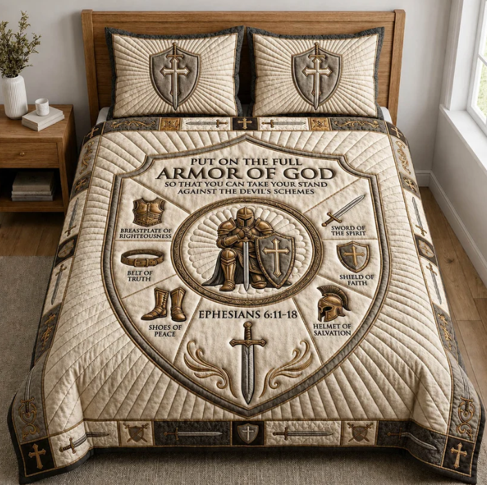 Armor of God 3-Piece Quilted Bedding Set