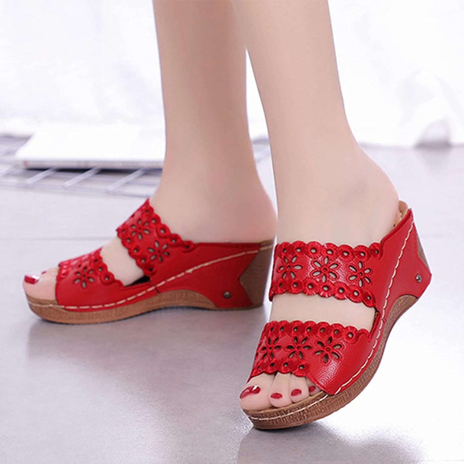 Women's Comfort Wedge Slide Sandals For Summer Walking