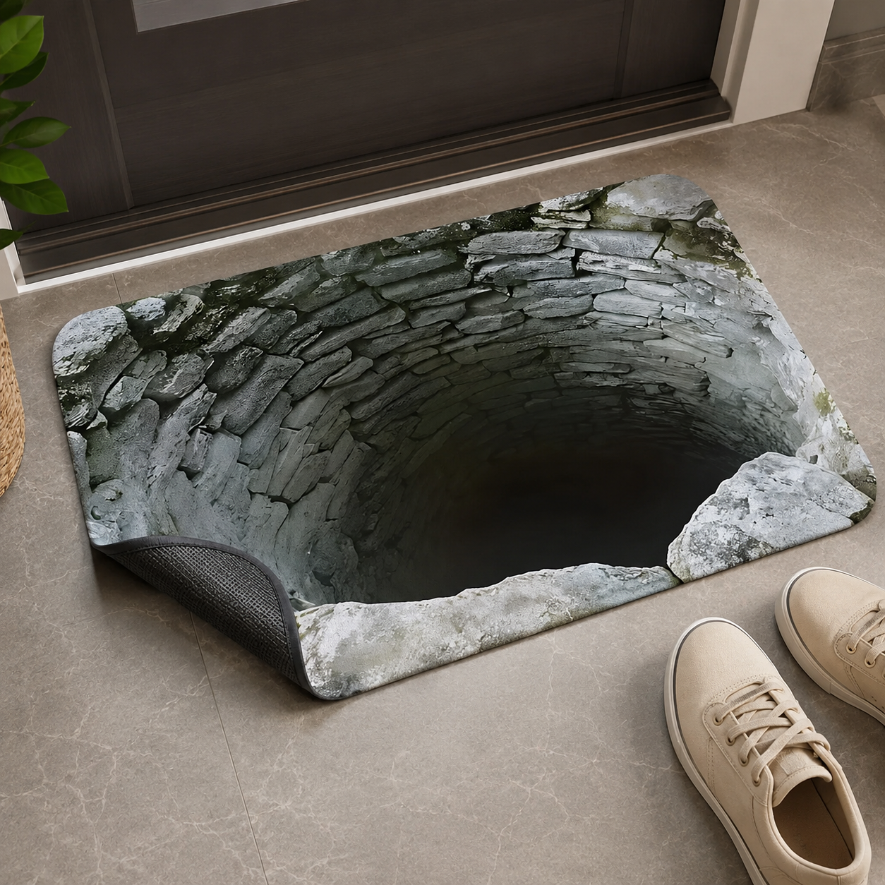 Feature image: show the doormat backing or angled floor shot to demonstrate non-slip daily use