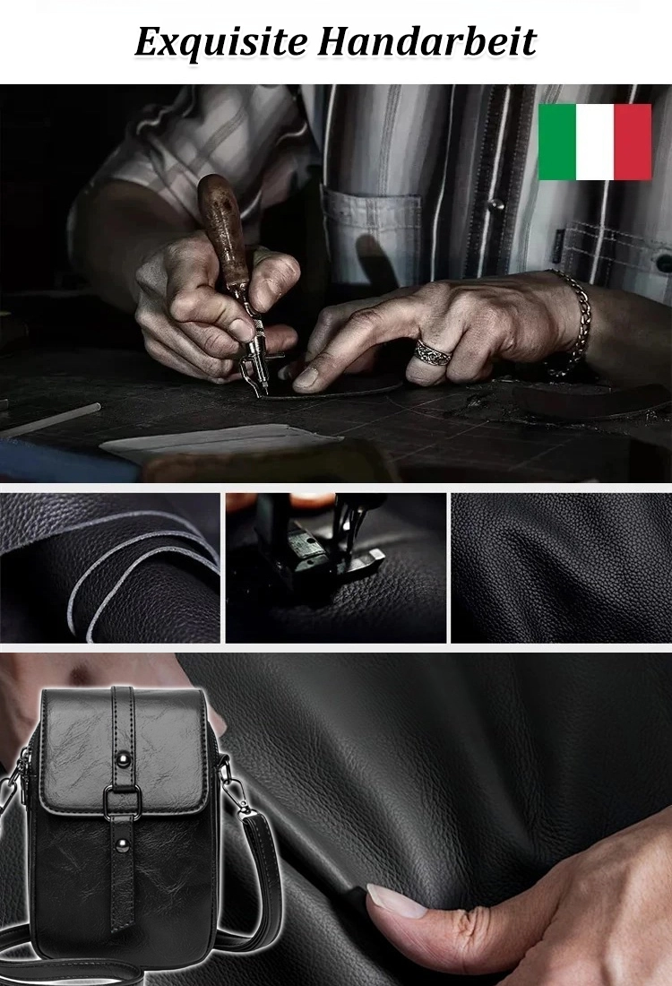 Retro doppelte Schicht große Kapazität Crossbody Tasche