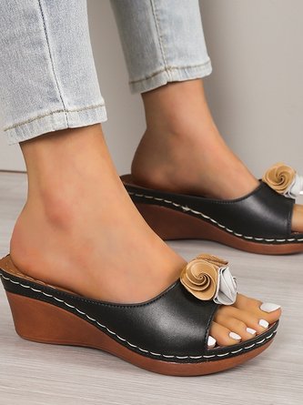 Summer Simple Plain Slide Sandals