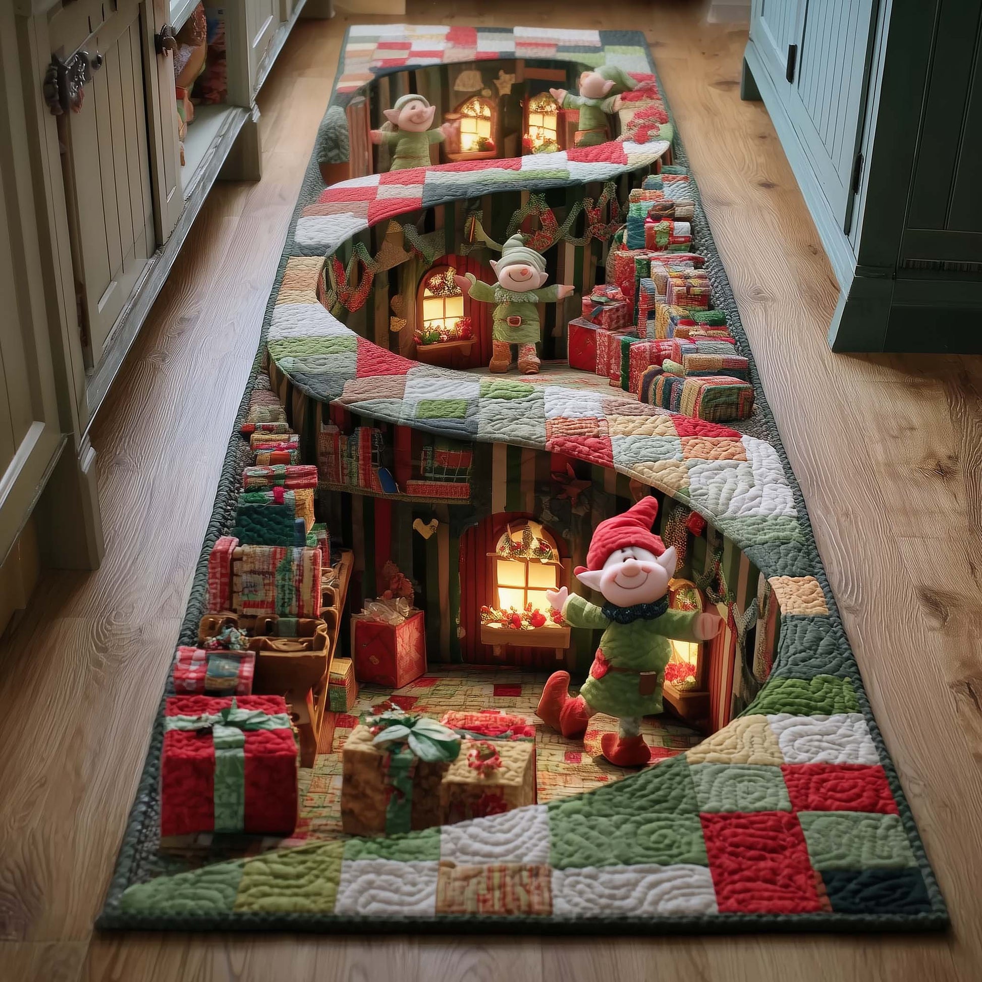 Elf Workshop Quilted Runner Rug | Elf