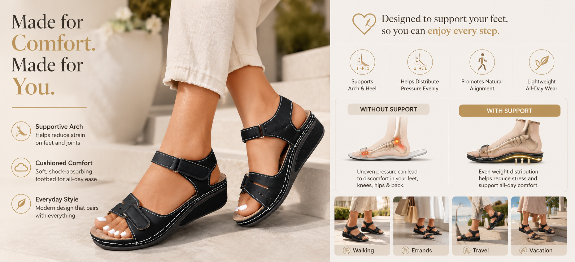 2. Women&rsquo;s orthopedic sandals arch support image
