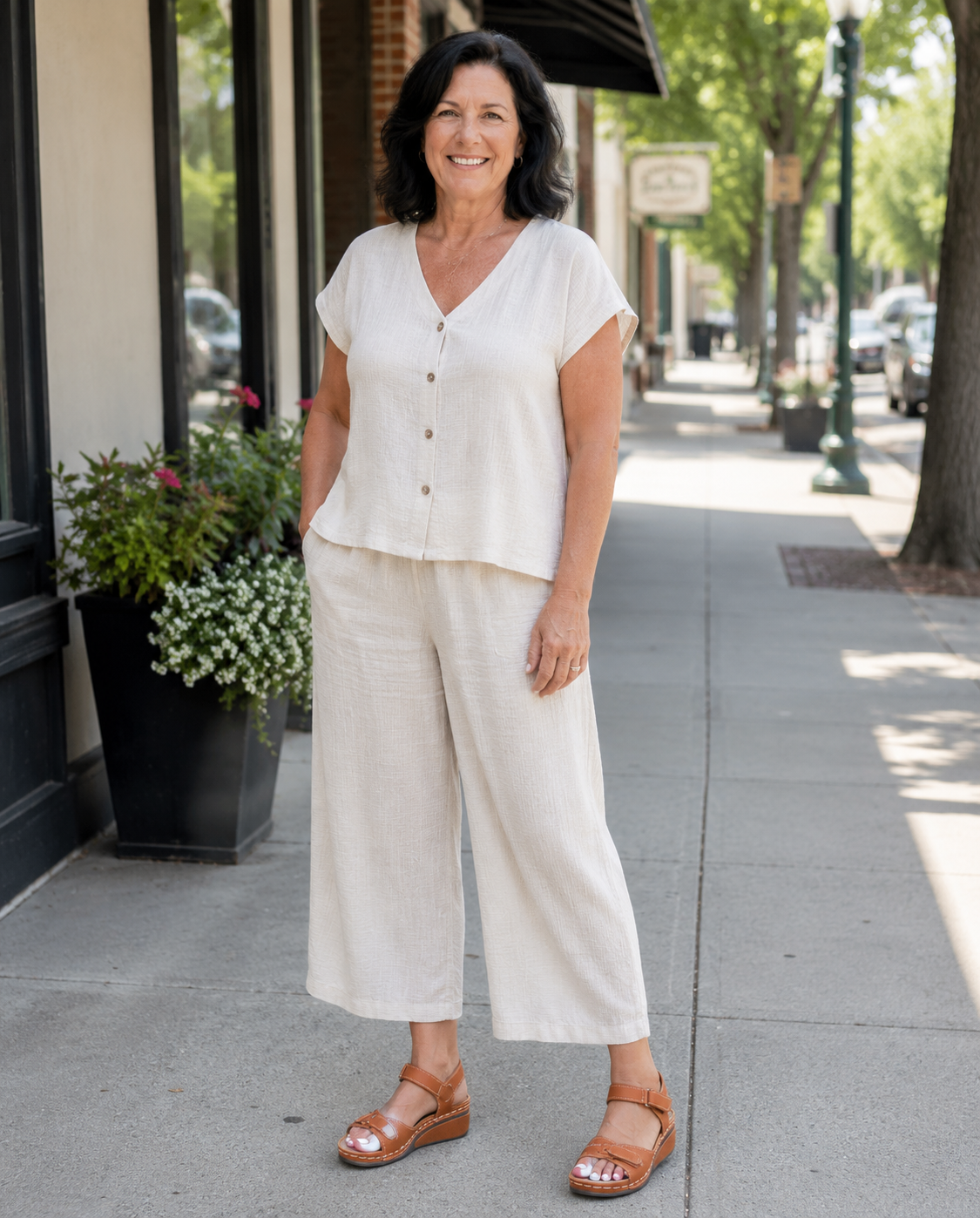 6. Fleetheritage sandals dress and travel outfit image