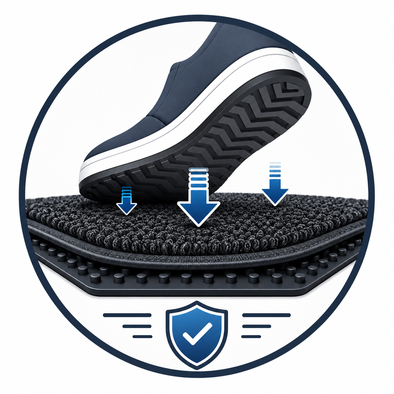 Icon image: use an icon representing non-slip grip backing and safer daily footing