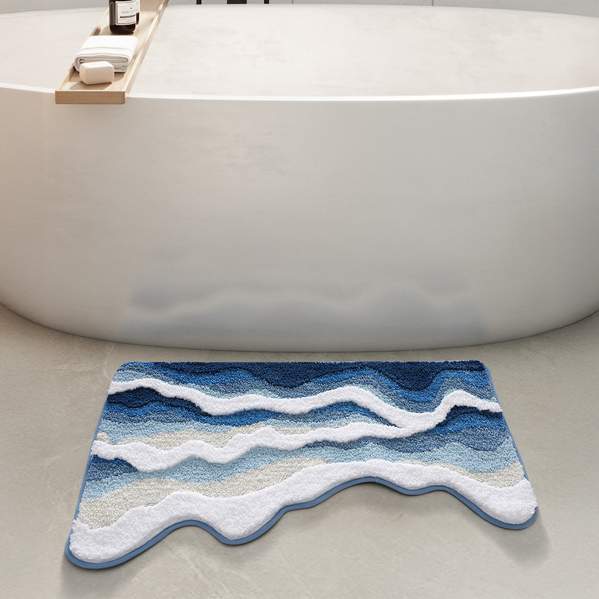 🔥 Last Day 45% OFF - Rolling Waves Faux Cashmere Non-Slip Bath Rug