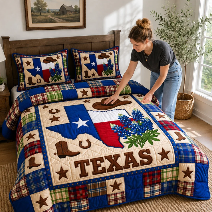 Texas Pride 3-Piece Quilted Bedding Set