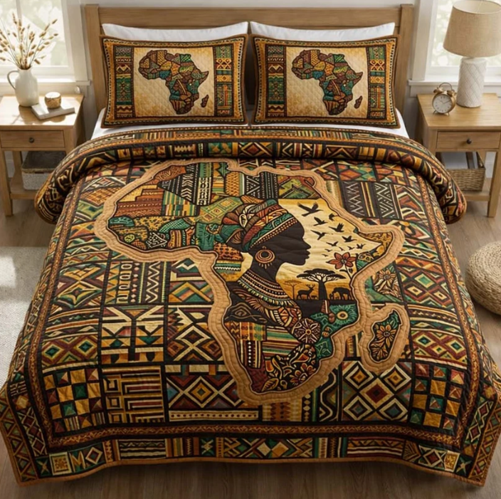 African Heritage 3-Piece Quilted Bedding Set