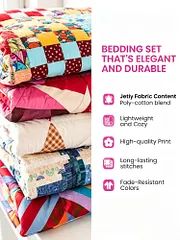 Floral Cats 3-Piece Quilted Bedding Set