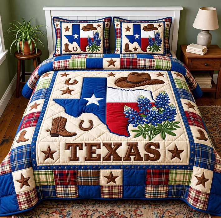 Texas Pride 3-Piece Quilted Bedding Set