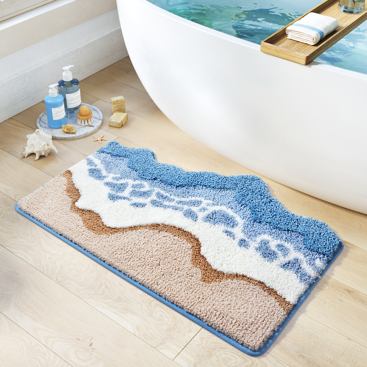 🔥 Last Day 45% OFF – Ocean Breeze Faux Cashmere Non-Slip Bath Rug