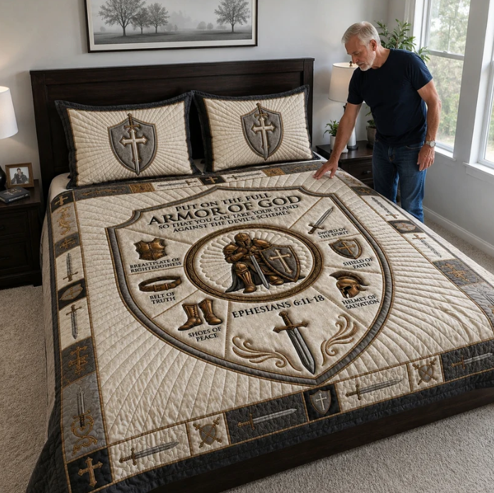 Armor of God 3-Piece Quilted Bedding Set