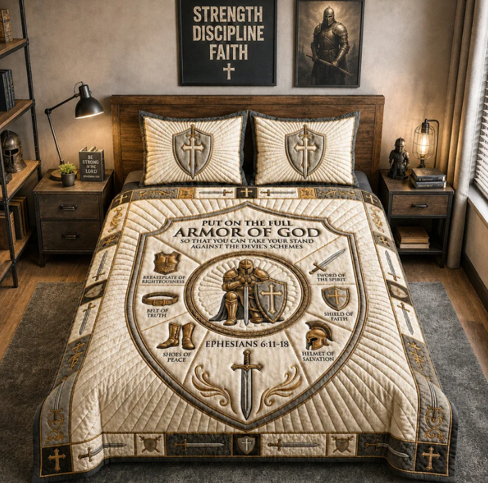 Armor of God 3-Piece Quilted Bedding Set
