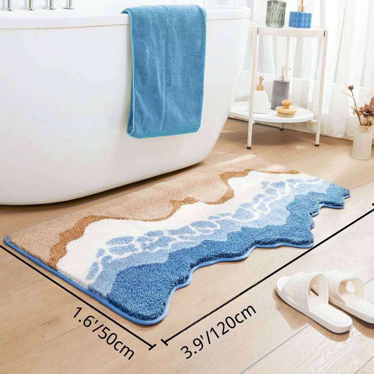 🔥 Last Day 45% OFF – Ocean Breeze Faux Cashmere Non-Slip Bath Rug