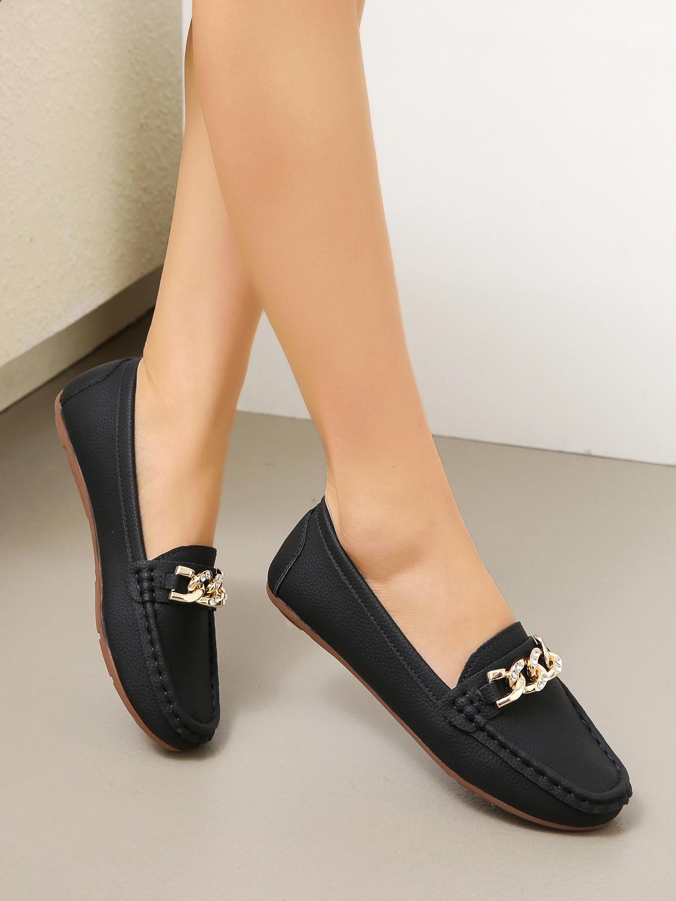 Women's Spring/Autumn Rhinestone Decor Flat Loafers