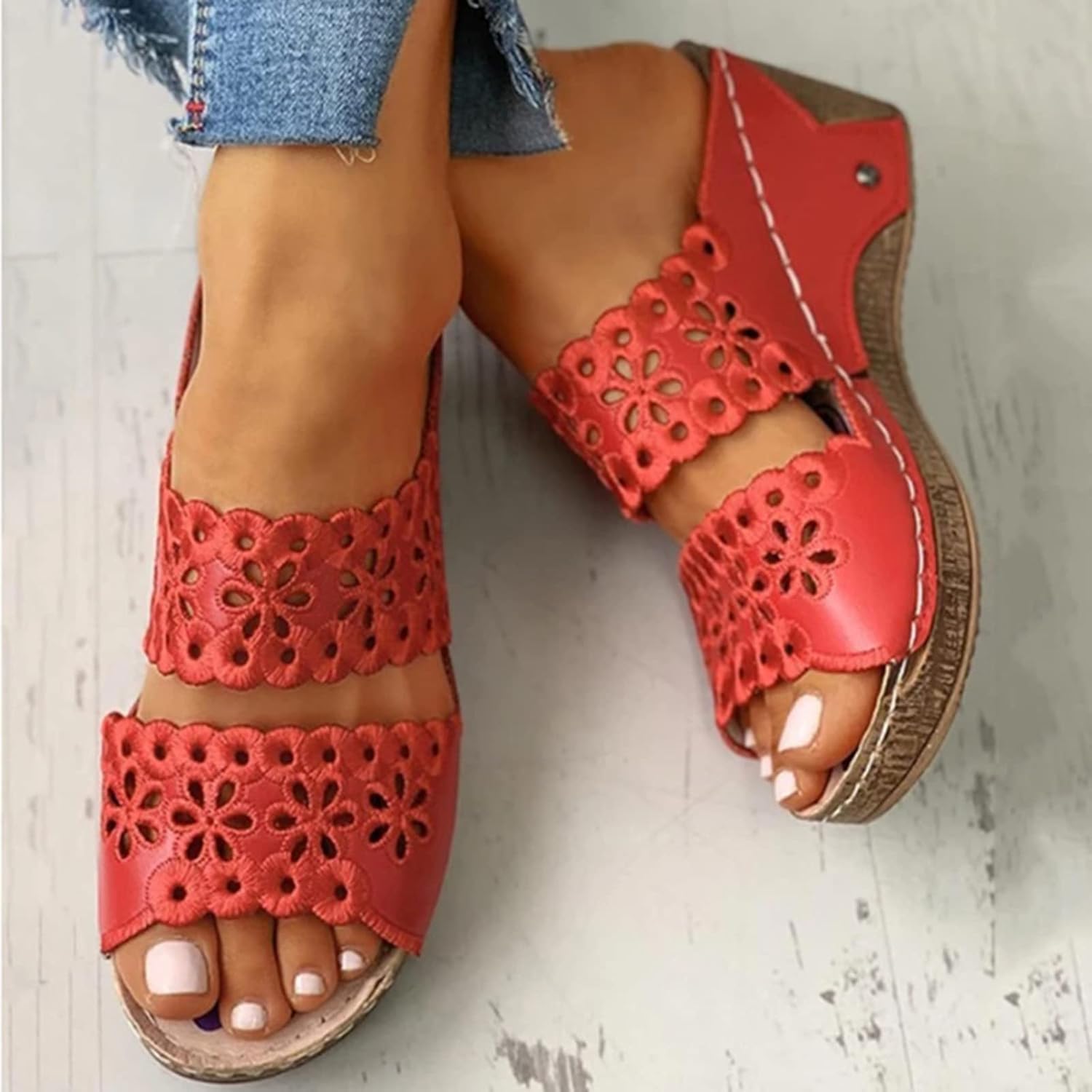 Women's Comfort Wedge Slide Sandals For Summer Walking